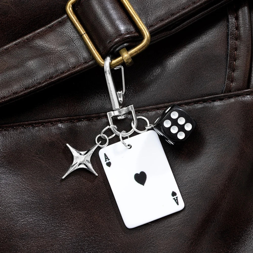 Poker Dice Star Keychain