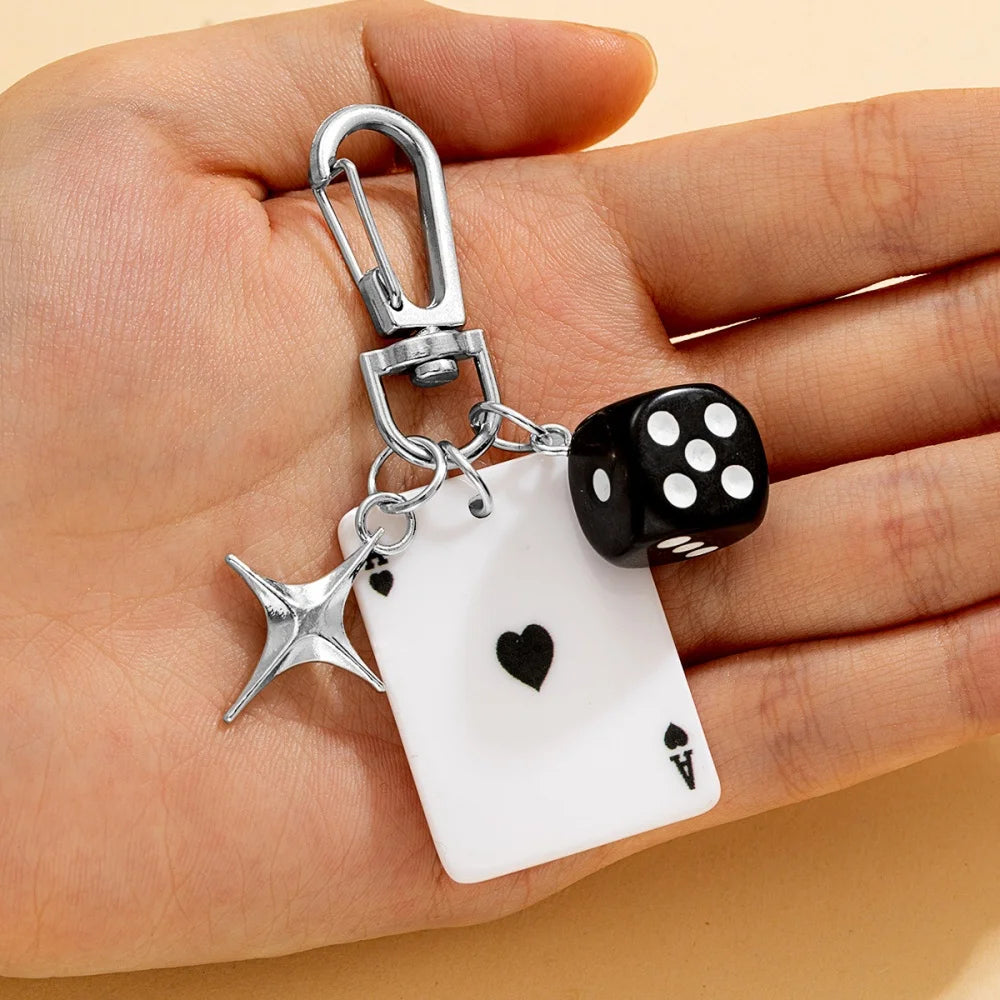 Poker Dice Star Keychain