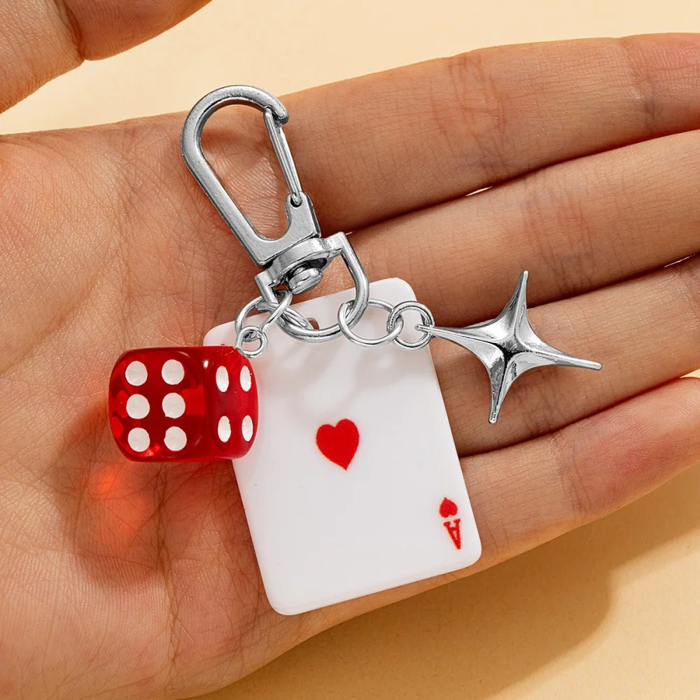 Poker Dice Star Keychain
