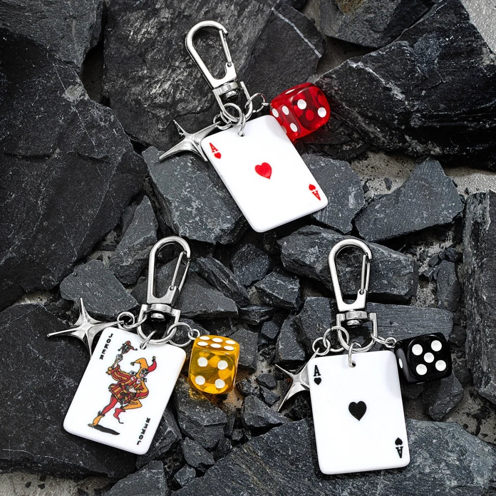 Poker Dice Star Keychain