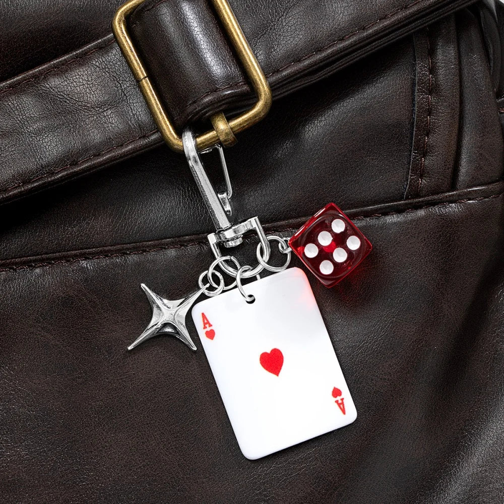 Poker Dice Star Keychain