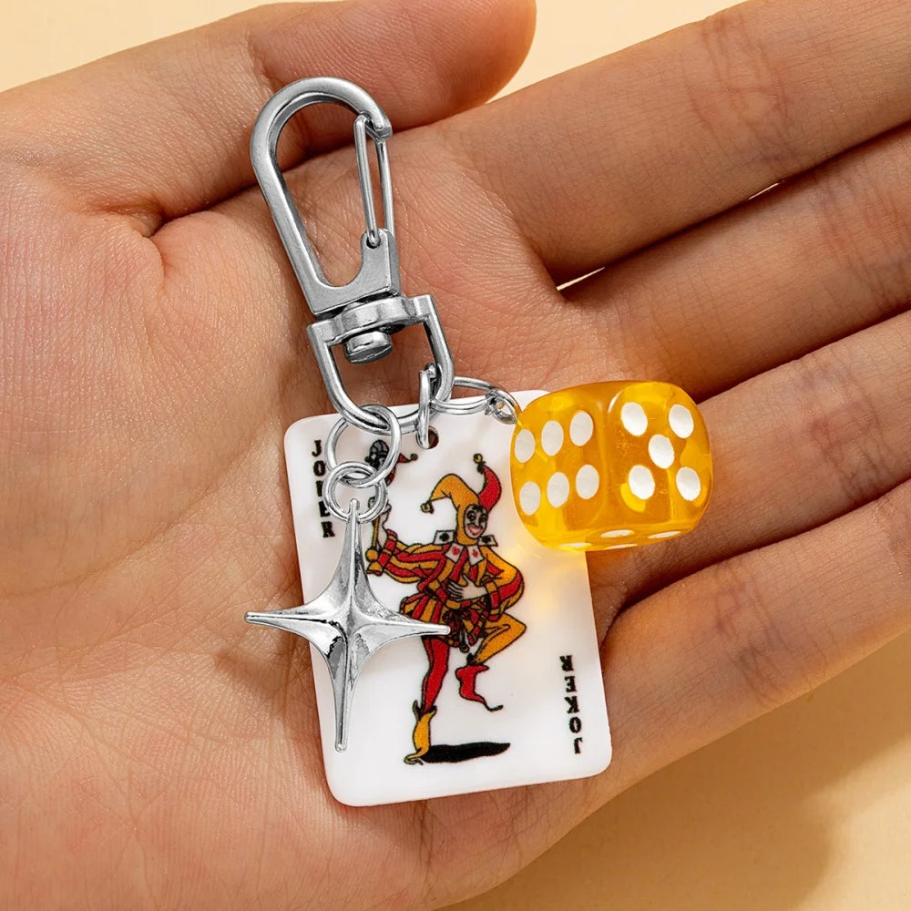 Poker Dice Star Keychain